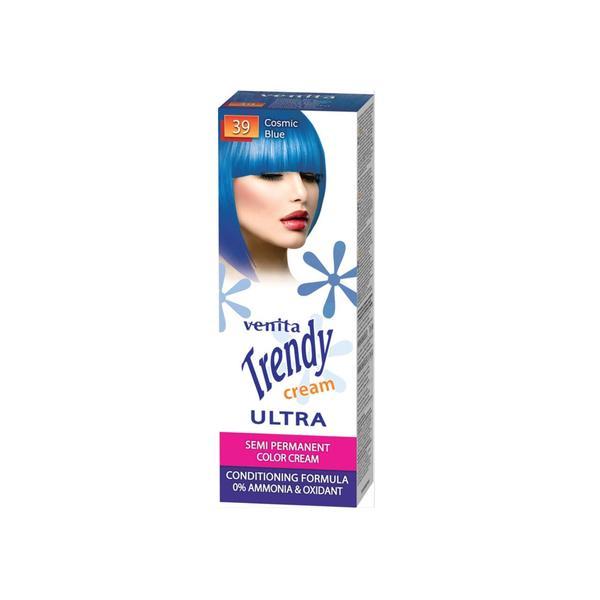 Vopsea de par semipermanenta, trendy cream ultra, venita, nr. 39, cosmic blue 