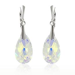 Cercei argint, Cercei Swarovski Pear Aurore Boreale 22mm (Bijuterii Argint)