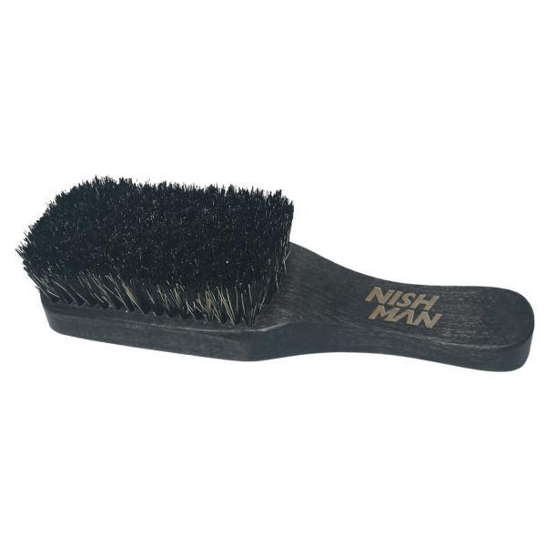 Perie fade brush din lemn – Nish Man – Negru Brush