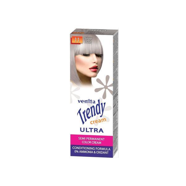 Vopsea de par semipermanenta, trendy cream ultra, venita, nr. 11, silver dust, 75ml