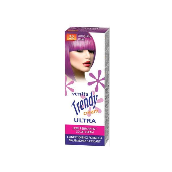 Vopsea de par semipermanenta, Trendy Cream Ultra, Venita, Nr. 32, Intriguing rose, 75ml