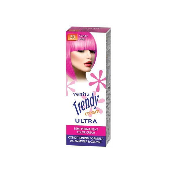 Vopsea de par semipermanenta, Trendy Cream Ultra, Venita, Nr. 30, Candy pink, 75ml