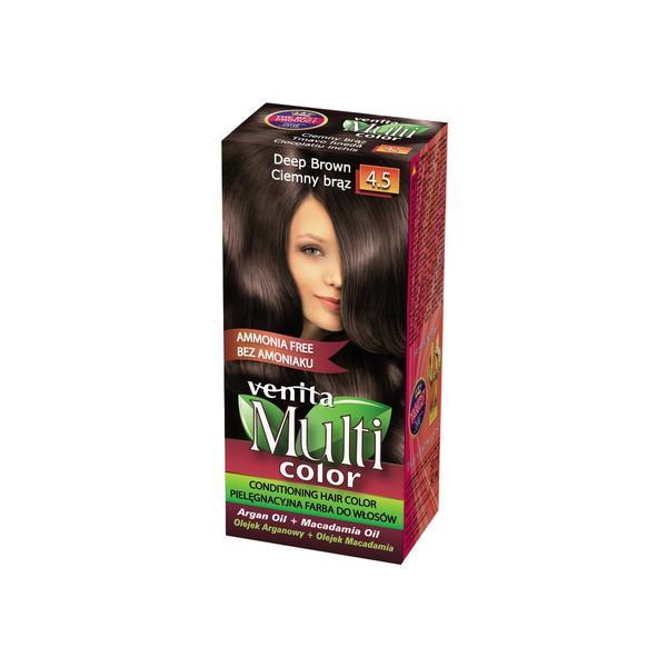 Vopsea de par fara amoniac, multicolor, venita, 50 ml, nr. 4.5, deep brown