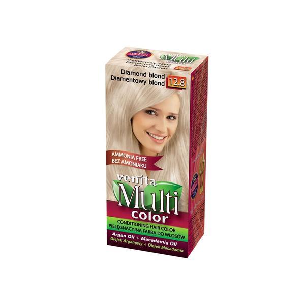 Vopsea de par fara amoniac, multicolor, venita, 50 ml, nr. 12.8, diamond blond
