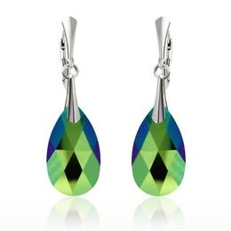 Cercei argint, Cercei Swarovski Pear Scarabeus 22mm (Bijuterii Argint)