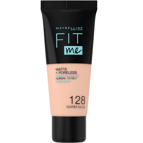 Fond de Ten - Maybelline Fit Me! Matte + Poreless Normal to Oily Skin, nuanta 128 Warm Nude, 30 ml