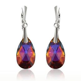 Cercei argint, Cercei Swarovski Pear Volcano 22mm (Bijuterii Argint)