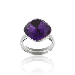 Inel argint, Inel Swarovski Cushion Cut Purple Velvet 12mm (Bijuterii Argint)