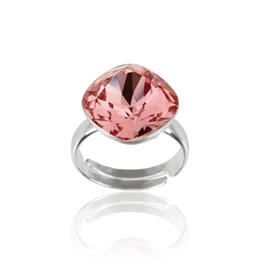 Inel argint, Inel Swarovski Cushion Cut Rose Peach 12mm (Bijuterii Argint)