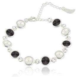 Bratara argint, Bratara Swarovski Shine Black Crystal (Bratara Criando Bijoux) + CADOU Laveta curatat bijuteriile din argint