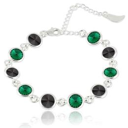 Bratara argint, Bratara Swarovski Shine Black Emerald (Bratara Criando Bijoux) + CADOU Laveta curatat bijuteriile din argint