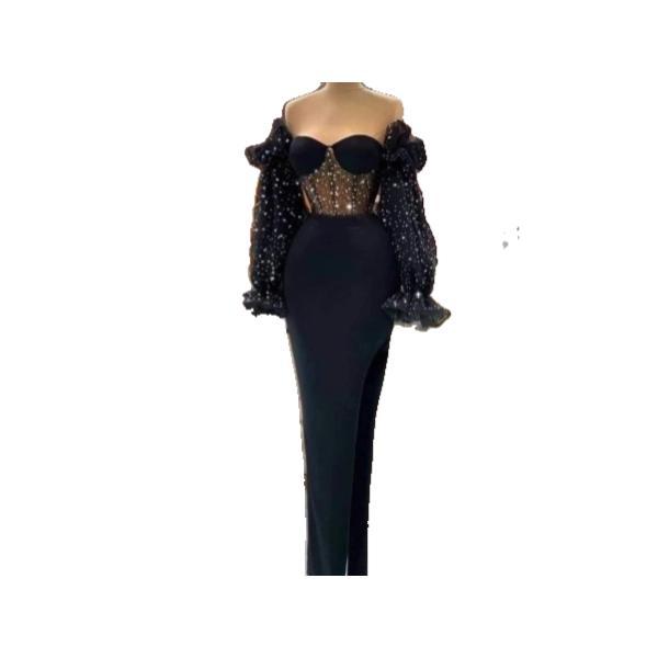 Rochie de seara riga, negru, l