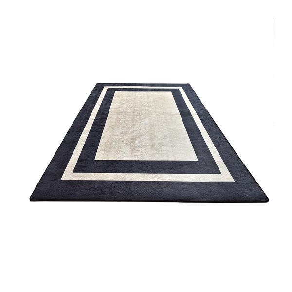 Covor pentru living/hol black frame, negru-crem, 100x200cm