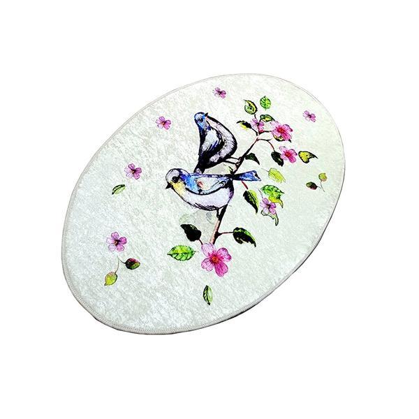 Covoras pentru baie bird nest oval, multicolor, 80x100cm