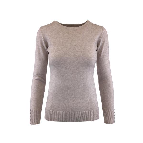 Pulover, univers fashion, tricotat fin, bej, s-m