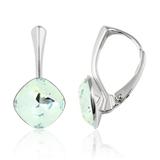 Cercei argint, Cercei Swarovski Cushion Cut Light Azore 10mm (Bijuterii Argint)