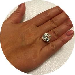 Inel argint, Inel Swarovski Cushion Cut Paradise Shine 12mm (Bijuterii Argint)