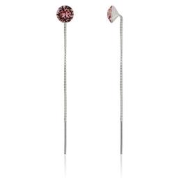 Cercei din argint cu lantisor si Swarovski Crystals Xirius Light Rose 8mm