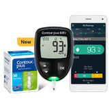 Set Kit Glucometru Contour Plus Elite, 50 Teste, 50 Ace, Bluetooth, Tracking App