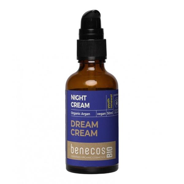 Crema de Noapte Intensiva cu Argan pentruTen Matur si Uscat - Dream Cream Benecos Bio, 50 ml