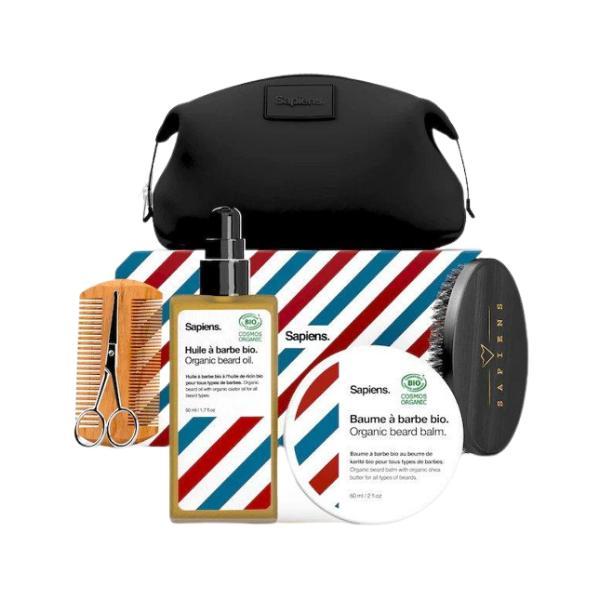 Set complet pentru ingrijire barba si mustata, ulei de barba 50ml, balsam de barba 60ml Sapiens