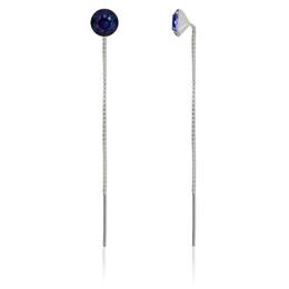 Cercei din argint cu lantisor si Swarovski Crystals Xirius Heliotrope 8mm