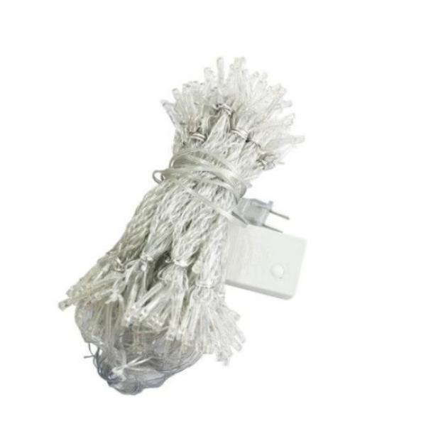 Instalatie pentru craciun tip perdea, 8x1 m,500 led , alba, interconectabila