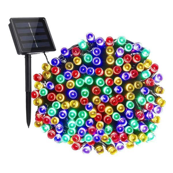 Instalatie solara decorativa exterior cu incarcare solara, 20 m, 200 led-uri, multicolor