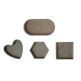 Set 4 tavi decorative din beton, culoare gri