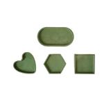 Set 4 tavi decorative din beton, culoare verde