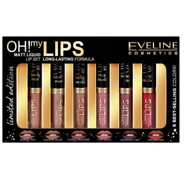 Set eveline cosmetics, 6 rujuri lichide mate, 6 x 1.2 ml