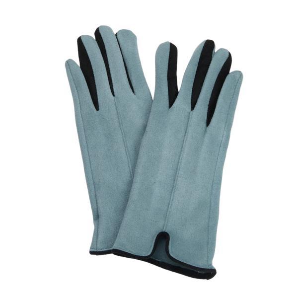 Manusi tactile albastru combinat cu negru
