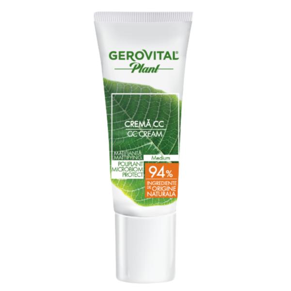 Crema CC Mediu Matifianta - Gerovital Plant Microbiom Protect, 30ml