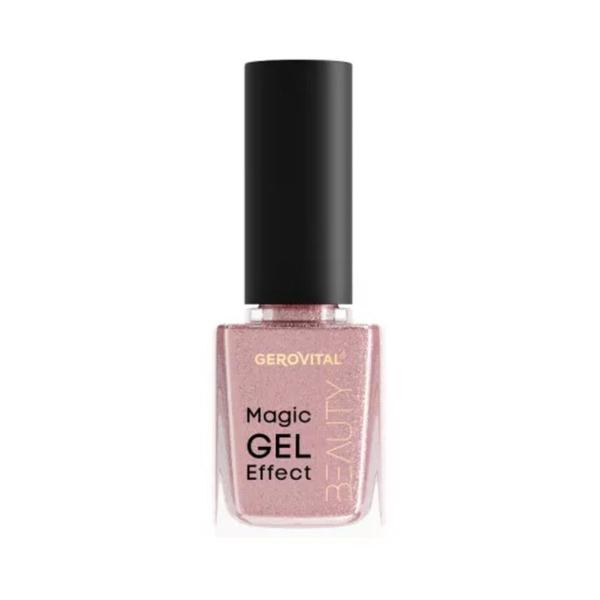 Lac pentru Unghii + Gerovital Beauty Magic Gel Effect, nuanta 19 Roz Lucios Metalizat, 11 ml