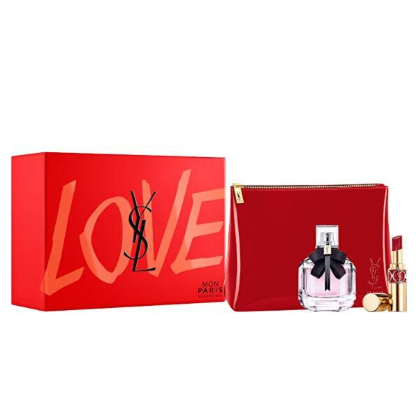 Set Yves Saint Laurent, Mon Paris (EDP 50ml+ruj+geanta cosmetica) esteto