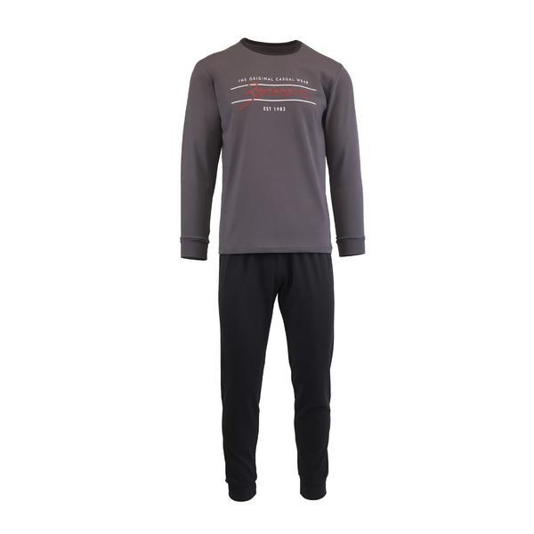 Pijama barbat, univers fashion, bluza gri inchis si pantaloni gri antracit, l