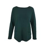 Pulover, Univers Fashion, tricotat, cu 2 buzunare pe fata, verde, M-L