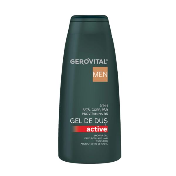 Gel de dus Active 3 în 1 Gerovital Men, 400ml