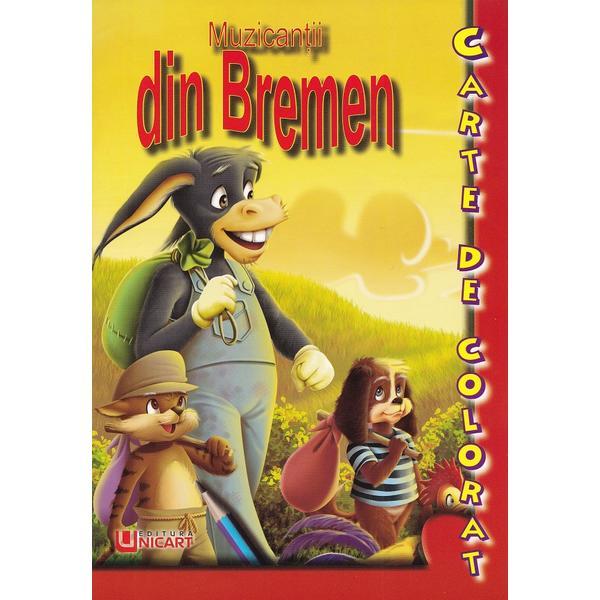 Muzicantii din bremen. carte de colorat, editura unicart