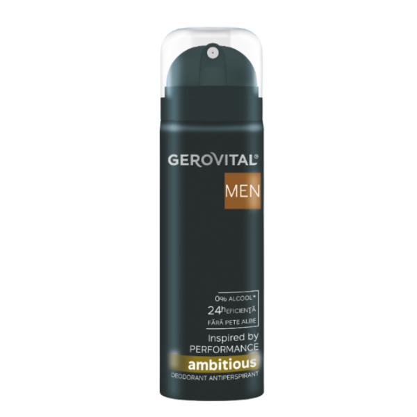 Deodorant Antiperspirant Ambitious Gerovital Men, 150 ml #150 poza noua reduceri 2022