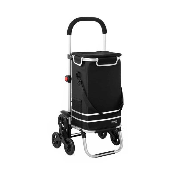 carucior cumparaturi stairs climber, pliabil, husa detasabila, 3 roti, metal/poliester, negru