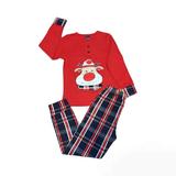 Pijama copii Trendy din bumbac cu imprimeu ren si carouri