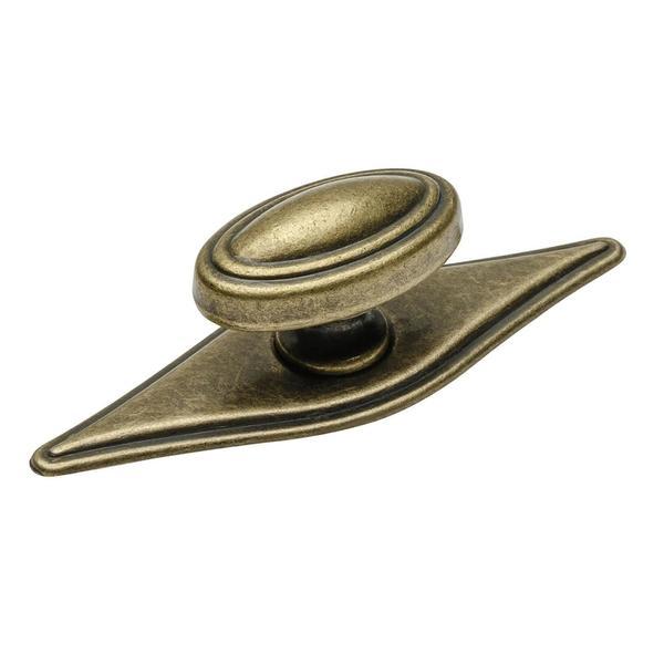 Buton pentru mobila wp-1152, finisaj alama antichizata gt, l:78 mm