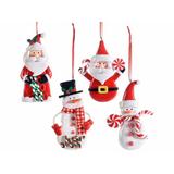 Set 4 ornamente polirasina brad Craciun 7x12 cm