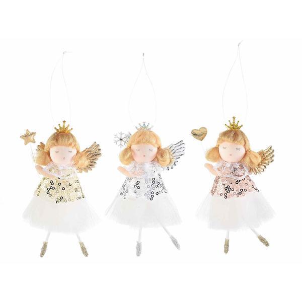 Set 3 ornamente brad inger 6x14 cm