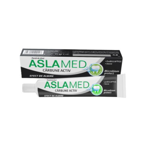 Pasta de dinti cu Carbune Activ Aslamed, 75ml