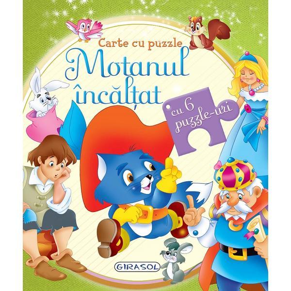 Carte cu puzzle. motanul incaltat, editura girasol