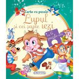 Carte cu puzzle. Lupul si cei sapte iezi, editura Girasol