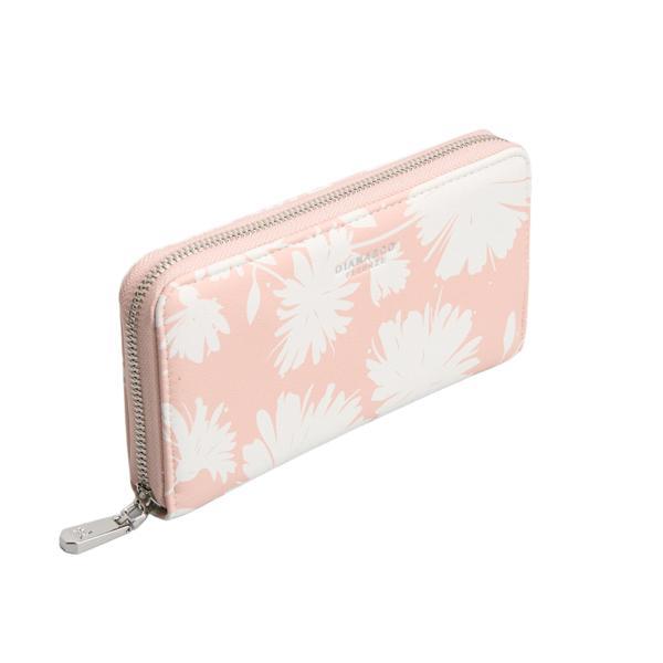 Portofel Marion Roz Cu Print Floral Și 1 Fermoar