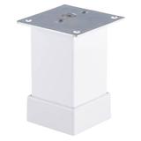 Picior metalic pentru mobilier H:150 mm, finisaj alb, profil patrat 40x40 mm cu masca